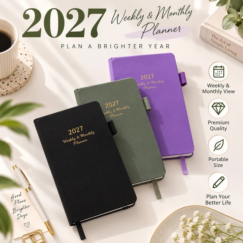 2027 Weekly & Monthly Planner, - Leather Work Diary Covers review and price