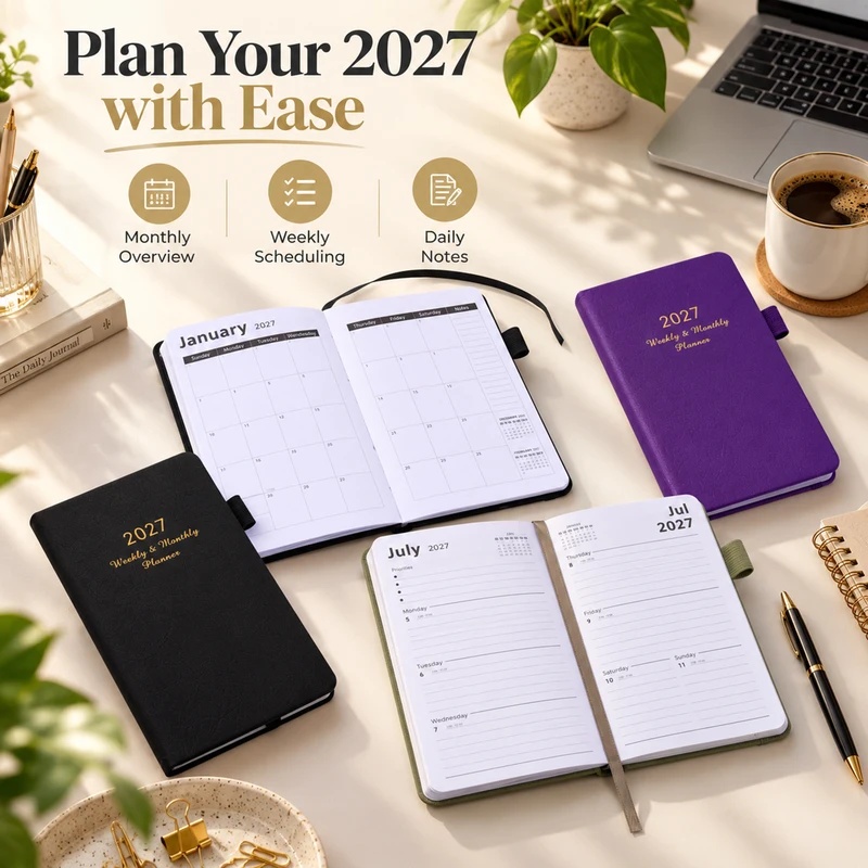 2027 Weekly & Monthly Planner, - Leather Work Diary Covers review and price