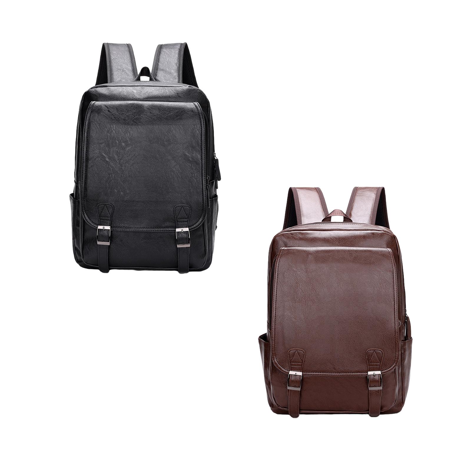 Men's PU Leather Laptop Backpa - Leather Work Rucksack Mens review and price